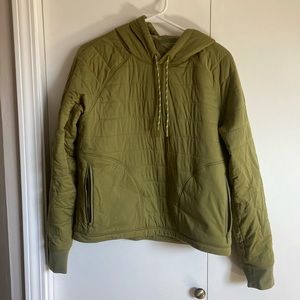 Olive Green Quilted Women's Hoodie